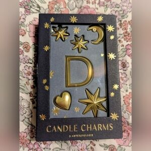 Anthropologie Starry Gold "D" Candle Charms NWOT